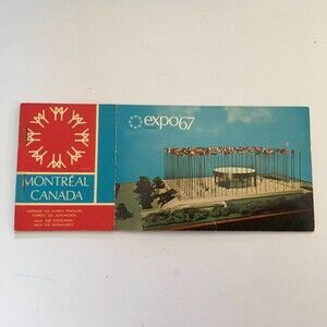 Canada Quebec Montreal Expo 67 Postcard Booklet w 6 cards + souvenir miniatures